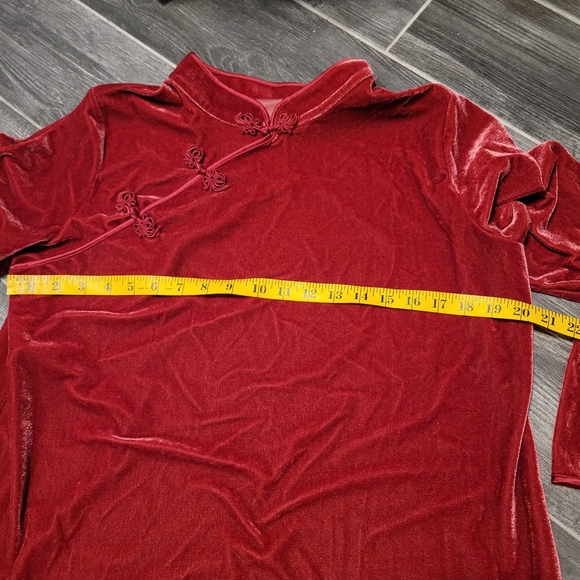 Soft Sorroundings Red Velvet Long Sleeved Shirt XL - Picture 4 of 7